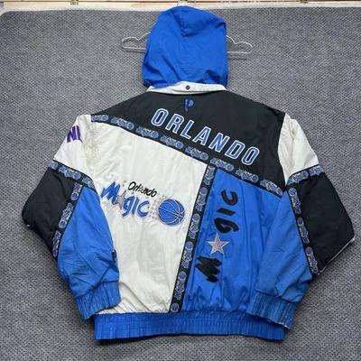 Chaqueta acolchada Orlando Magic de colección de los 90 grande jugador profesional RARA PARA HOMBRES azul blanco Foto 1 de 4