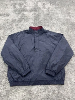 Chaqueta Roundtree & Yorke Hombres XL Negra 1/4 Cremallera Cuello Simulado Rompevientos Pullover De Colección Foto 1 de 4