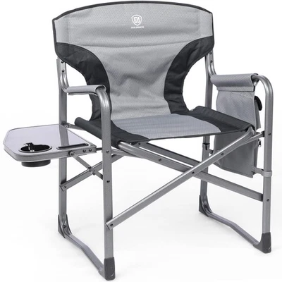  Lightweight Oversized Aluminum Folding Chair with Side Table & Storage Pouch - Изображение 1 из 4