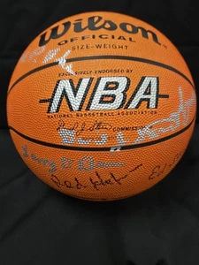 NBA Wilson Basketball signed by David Stern John Havlicek Larry Brown Dean Smith - Picture 1 of 12