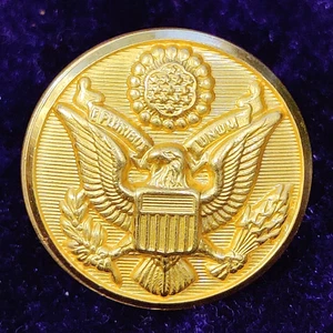 (2) Vintage Waterbury Co Military Buttons USA Eagle Metal Shank W 21 7/8 inch - Picture 1 of 4