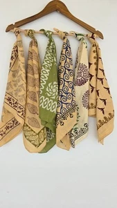 Set 6 Stück Blockprint Bandanas Bohemian Style Baumwollschal Taschentuch - Bild 1 von 18
