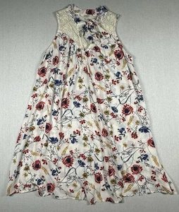UMGEE Dress Womens S Midi Floral Lace V-Neck Sleeveless Boho Cottage Colorful - Picture 1 of 12