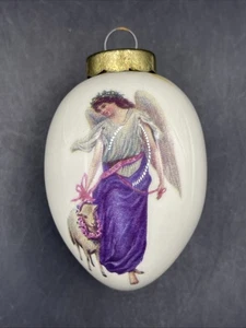 The Egg Lady Ceramic Holiday Ornament Hand Painted - Picture 1 of 5