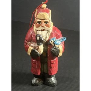 Midwest Cannon Falls Randy Tate Woodland Weihnachtsmann Ornament hält Gans & Bluejay - Bild 1 von 10