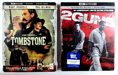 TOMBSTONE 4K STEELBOOK & Bonus Action Steelbook: 2 Guns 4K+Blu-ray+Digital - Image 1 of 4