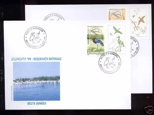 Rumania 1999 CUBIERTAS EUROPA CEPT aves primer día marca etiquetas postales Foto 1 de 1