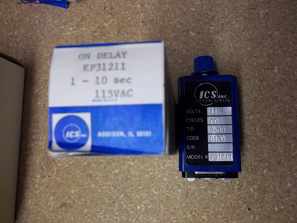 ICS Inc. KP31211 1-10 sec On Delay 125 VAC New Old Stock  - Image 1 of 1
