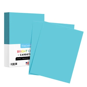 Light Blue Bright Color Cardstock, 65lb Cover (176GSM), 8.5 x 11, 250 Sheets - Picture 1 of 6