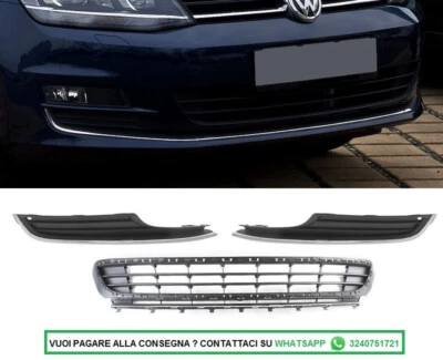 3 Griglie Paraurti Mascherine Fendinebbia CON CROMATURE GOLF 7 VII 2012-2017 - Immagine 1 di 4