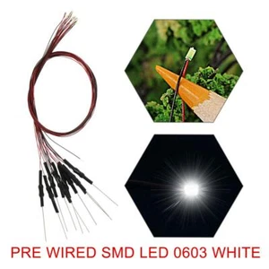 40 Stück vorverdrahtet 30 AWG Draht hellweiß SMD LED 0603 Licht mit Widerstand für 12 V - Bild 1 von 6
