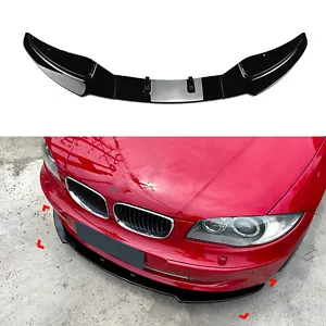 For BMW 1 Series E81 E82 E87 E88 LCI 2008-2011 Front Bumper Spoiler Lip Black SH - Picture 1 of 12