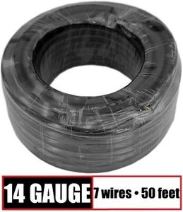 14 Gauge 7 Way Conductor RV Trailer Wire Cable Wiring Insulated - 50 Feet 14/7 - Picture 1 of 6