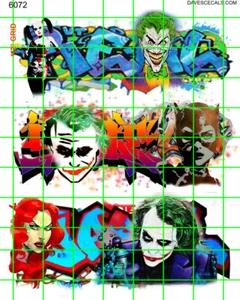 6072 DAVE'S DECAL BOXCAR WALL MODERN CLASSIC JOKER GIRLS GRAFFITI WATER SLIDE - Picture 1 of 3