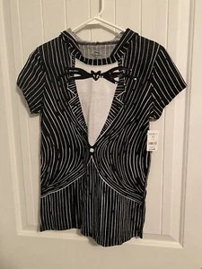 Disney Women's Short Sleeve Shirt S 3-5 Hoodie Nightmare Before Christmas -New - Picture 1 of 9