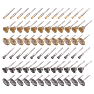 72 Pack Wire Wheel Brushes Set, Brass and Steel Wire Brush Set 1/8" Shank for Ro - Picture 1 of 12