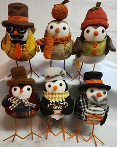 2021 Walmart Thanksgiving Fall Harvest Fabric Birds Complete Set Lot + Extra 1 - Picture 1 of 12