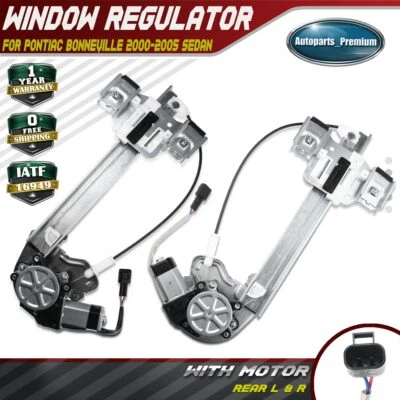 2x Regulador de ventana eléctrica con motor para Pontiac Bonneville 00-05 trasero izquierdo y derecho Foto 1 de 4