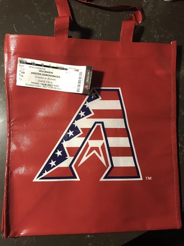 Arizona AZ Diamondbacks Dbacks Pool Bag Tote Ticket SGA 2019 Red White Blue Flag Cover