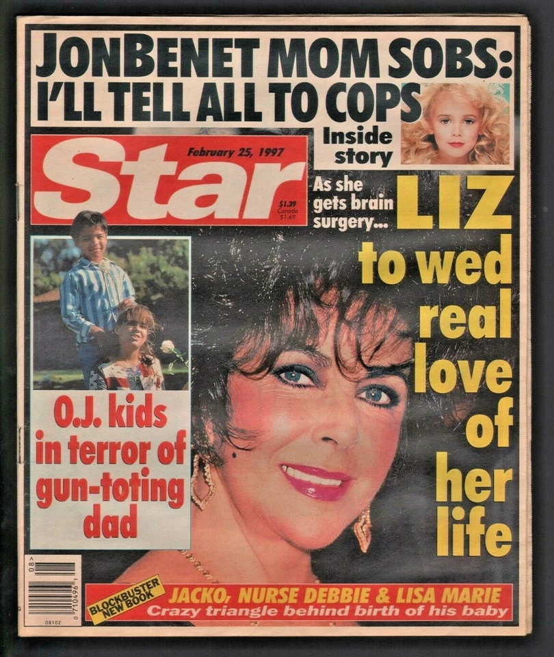 1997 February 25 Star Magazine- OJ Simpson Kids Elizabeth Taylor JonBenet Ramsey - Image 1 of 1