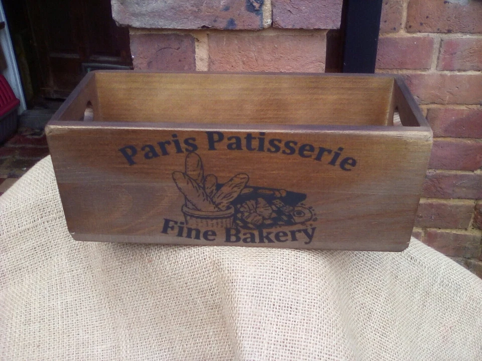 Rustic vintage style wooden Paris Patisserie bakery storage box. Fab gift - Image 1 of 1