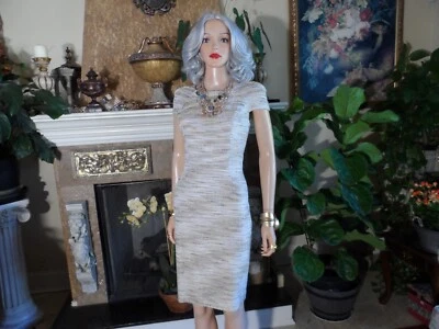 Vestido Vaina Jason Wu Resort 2010 Colección Beige Multi Tweed Talla 6 Foto 1 de 4