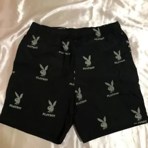 PLAYBOY MEN'S XL ALL OVER REFLECTIVE BUNNY LOGO BLACK PACSUN SWIM TRUNK/SHORTS! - Picture 1 of 5