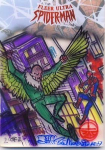 2017 Marvel Fleer Ultra Spider-Man Plexiglass 2-Card Sketch Carlisle STACKED - Picture 1 of 1
