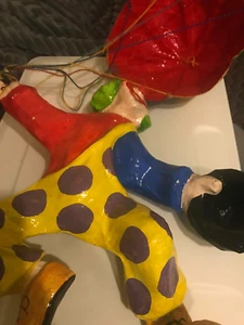 Clown Paper Mache Puppet Doll Folk Art-High-quality Materials 13 inch Rare Find - Picture 1 of 22