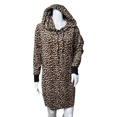 Betsey Johnson Nightgown Womens Medium Brown Black Leopard Cheetah Sleep Shirt - Image 1 of 4