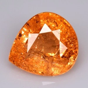 1.40 Ct _ FANTA ORANGE NATURAL MANDARIN SPESSARTINE GARNET PEAR CUT GEMSTONES - Picture 1 of 12