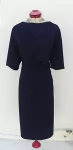 ATMOS & HERE Navy Blue DRESS Size 20 Ponte Stretch Elegant Desk to Dinner Date - Picture 1 of 6