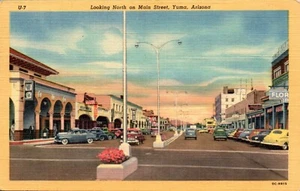 POSTAL ESCENA CALLEJERA MIRANDO AL NORTE EN LA CALLE PRINCIPAL YUMA ARIZONA - Imagen 1 de 2