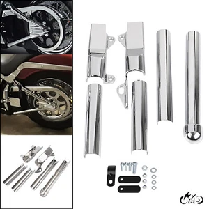 Chrome Swingarm Tube Cover Set For Harley '00-'07 Softail Fatboy FLSTF FLSTC USA - Bild 1 von 18