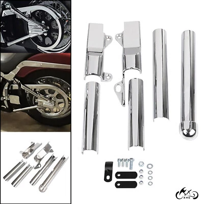 Chrome Swingarm Tube Cover Set For Harley '00-'07 Softail Fatboy FLSTF FLSTC USA - Image 1 of 4