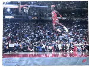 Seltener Vintage 1988 NBA MVP Slam Dunk Champion Michael Jordan Nike Poster Bulls - Bild 1 von 6