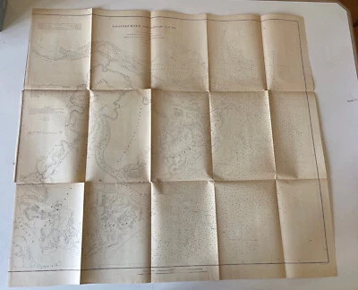 1866 Nautical Survey Map Chart of Savannah River and Wassaw Sound Georgia - Image 1 of 4