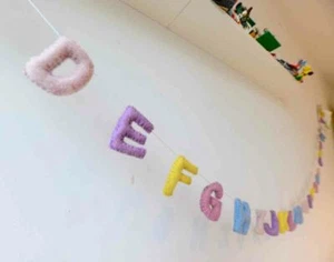 Alphabet garland Letters garland, ABC,Felt, Pastel Bunting Kids Decor - Picture 1 of 3