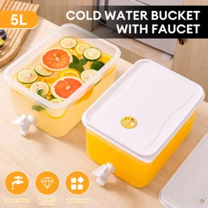 Cold Water Bucket With Faucet For Refrigerator Fruit Tea Pot Summer Household - Picture 1 of 18