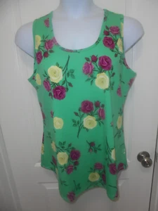 LuLaRoe Womens NEW Green Multi Color Floral Sleeveless Scoop Neck Tank Top 3XL - Picture 1 of 6