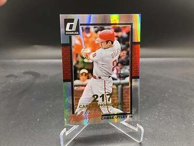 Chase Utley 2014 Donruss Career Stat Line #62/217 Phillies Foto 1 de 2