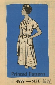 Anne Adams 4989 Step In Dress w Crisp Sleeves, Pockets HALF Sz 16.5 UNCUT - Picture 1 of 4