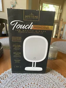 Impressions Vanity White Touch Highlight LED Makeup Mirror, Lighted NEW - Picture 1 of 5