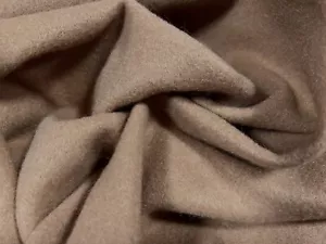 Vegan Wool Heavyweight Flannel Fabric, Per Metre - Plain - Sand - Picture 1 of 3