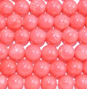 An einer Schnur Of Pink Rund Natürlich Koralle Perlen 1st Klasse - Picture 1 of 2