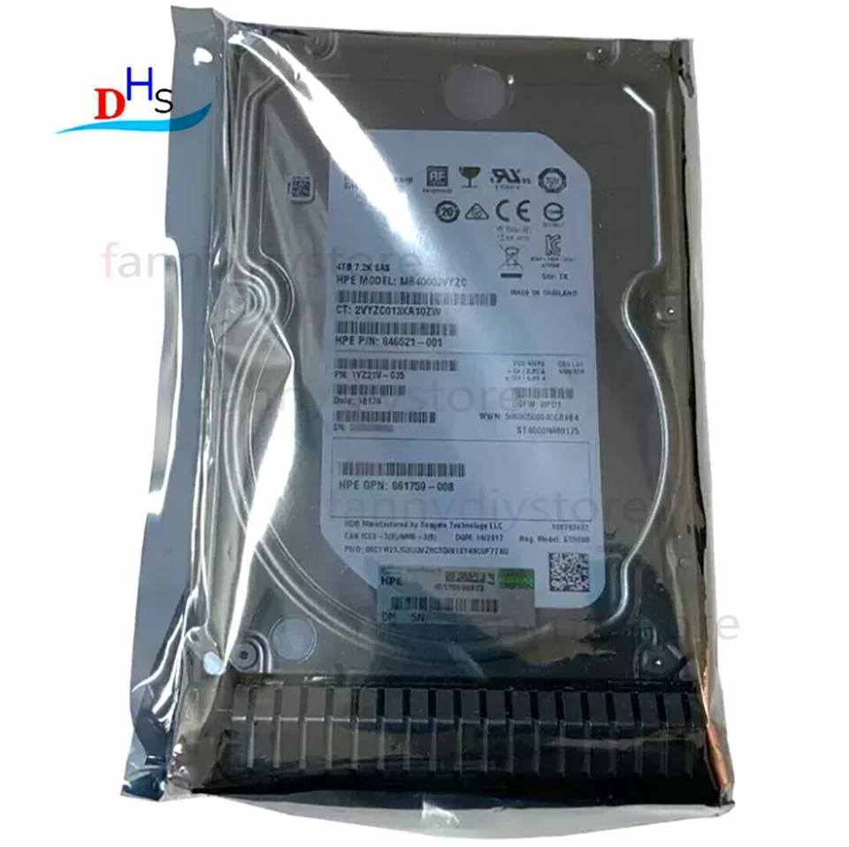 872745-001 HPE 4TB 12G Midline 7.2K LFF 3.5" SC DS SAS Firmware HDD 872487-B21 - Image 1 of 3