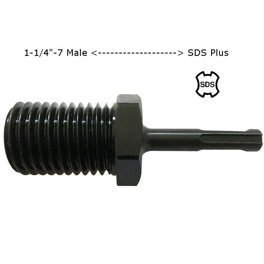 EDIAMONDTOOLS Core Drill Bit Adapter 1-1/4"-7 Male to SDS Plus