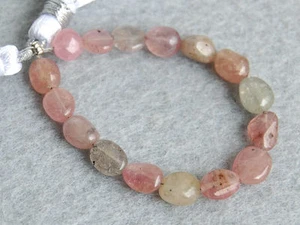 Natural Pink Sapphire Smooth Plain Polish Nugget Gemstone Beads 4.5" - Picture 1 of 7