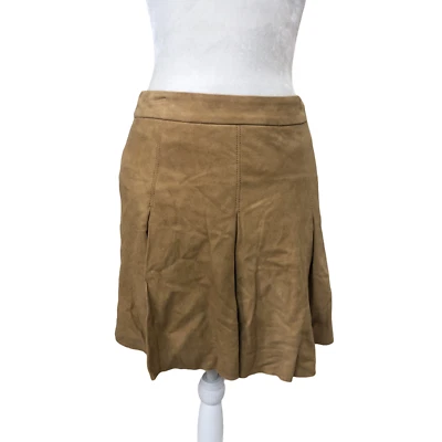 Alice + Olivia Womens Lee Tan Suede Skirt Beige Zip Up Size 6 MSRP $895 NWT - Image 1 of 2