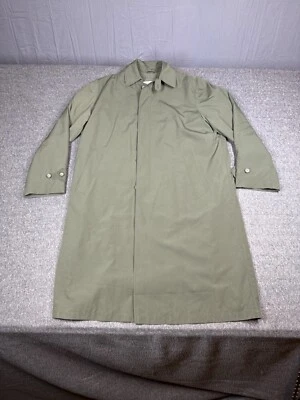 Jaqueta Trench Vintage LL Bean Masculina L Exército Verde Lã Forrada Gola - Imagem 1 de 4